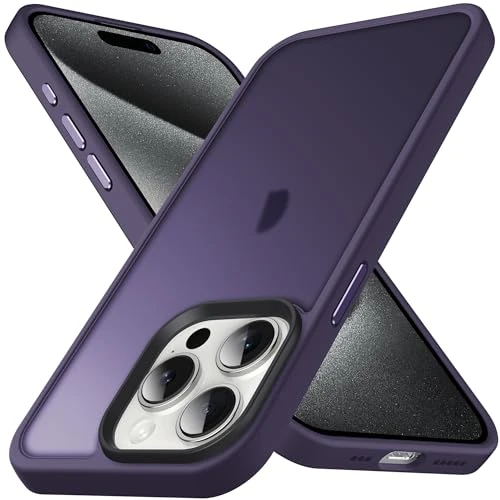 Zeitlich begrenztes Angebot: Anqrp Matt Zero Serie für iPhone 15 Pro Hülle dünn [Militärischer Schutz & Kameraschutz] Transluzente Schutzhülle Kratzfest Stoßfest Robuste Handyhülle für iPhone 15 Pro Case, Dunkel Lila von 14.99 € auf 12.74 € (15% Rabatt)