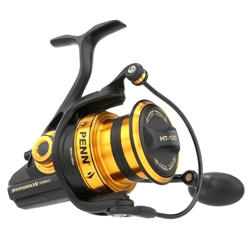 Offerta a tempo: PENN Spinfisher VII Long Cast Fishing Reel | Mulinello da spinning in acqua salata sigillato IPX5 con trascinamento HT-100 | Spigole, merluzzi, halibut e altro ancora | Misura 5500 | Oro nero - 5% da 174.71 € a 165.89 €