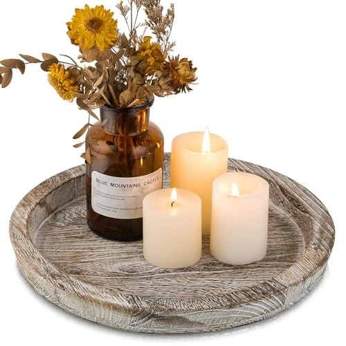 Oferta limitada: Hanobe Bandeja de Madera para portavelas: Placa Redonda Decorativa para Velas, Centro de Mesa de Granja, bandejas de Madera rústica, para Navidad, Boda, Halloween, decoración del hogar de 14.98 € a 14.98 € (ahorro 0.00%)