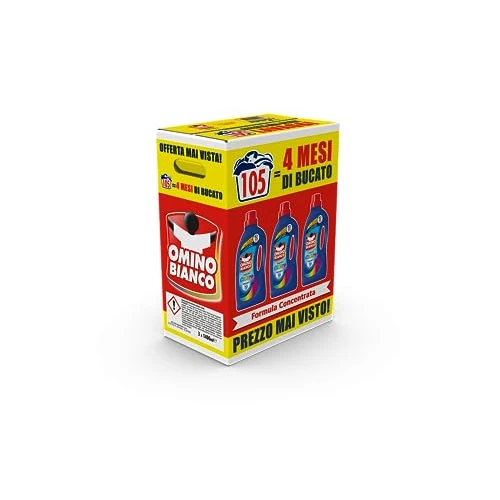 Offerta a tempo: Omino Bianco - Detersivo Lavatrice Liquido Color+ - 105 Lavaggi — 36% da 13,99 € a 8,90 €