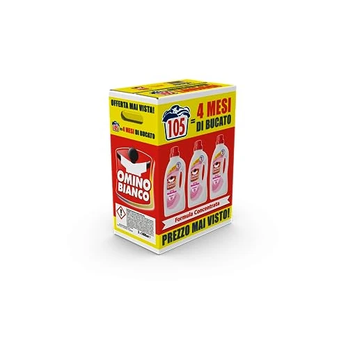 Offerta a tempo: Omino Bianco - Detersivo Lavatrice Liquido - 105 Lavaggi — 47% da 17,99 € a 9,52 €