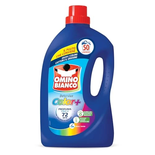 Offerta a tempo: Omino Bianco - Detersivo Lavatrice Liquido Color+, 50 Lavaggi, Specifico per Capi Colorati, Tecnologia Salva i Colori e Cattura il Grigiore, 2000 ml - 33% da 6.81 € a 4.53 €