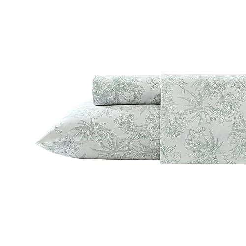 Offerta a tempo: Tommy Bahama - King Sheets, set di biancheria da letto in percalle di cotone, fresco e fresco, elegante decorazione per la casa (penna e inchiostro verde palma, king size) — 28% da 91,01 € a 64,99 €