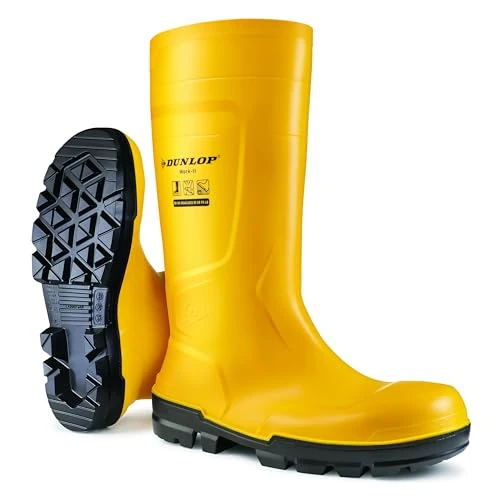 Zeitlich begrenztes Angebot: DUNLOP Work-It S5 - Arbeitsstiefel aus PVC für Damen und Herren – Wasserdichte Sicherheitsstiefel mit Stahlkappe – Baustellenstiefel – Chemikalienbeständig und rutschfest - Gelb – Größe 35 bis 50 von 30.95 € auf 23.74 € (23% R