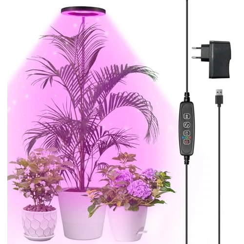 Oferta limitada: Lámpara LED de espectro completo para plantas de interior 155cm altura regulable, luz para plantas con 72 LED, 3 niveles de brillo regulable, temporizador de 3/9/12 horas para plantas de (Negro) de 16.31 € a 15.25 € (ahorro 6%)