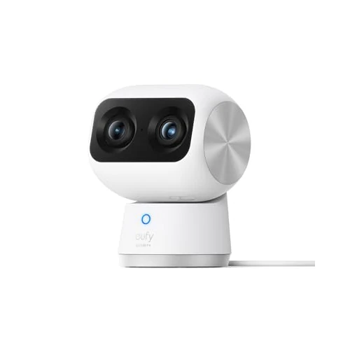 Offerta a tempo: eufy Security Indoor Cam S350, telecamera con due obiettivi di sicurezza con risoluzione 4K UHD con zoom 8× e PTZ a 360°, ideale per baby monitor/telecamera per animali domestici/sicurezza domestica - 11% da 89.99 € a 79.99 €