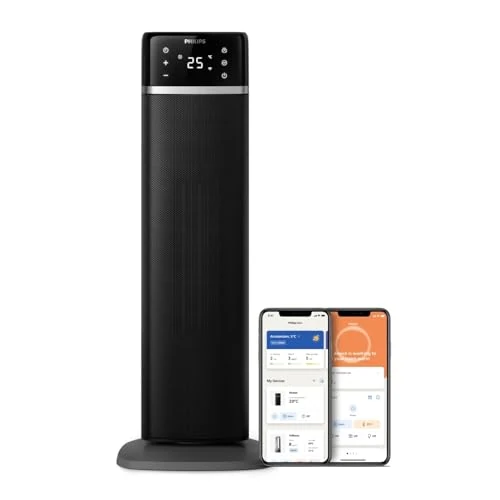 Begrenztes Angebot: Philips 5000 Turmheizlüfter, 2000W, App-gesteuert, bis zu 50% Energieersparnis, Temp-Anzeige, 5 Sicherheitsfunktionen, 4 Modi, 60° Oszillation, leise, schwarz/grau (CX5120/11) von 119.70 EUR auf 79.00 EUR (Rabatt 34%)