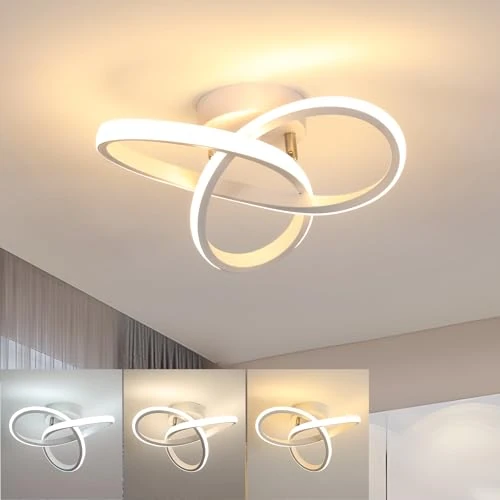 Offerta a tempo: Goeco Plafoniera LED Soffitto, 20W 2200LM Moderna Lampada da Soffitto LED, Plafoniera Bianca Interno per Cucina Corridoio, Controllo di Commutazione 3000K/4000K/6000K - 16% da 33.99 € a 28.45 €