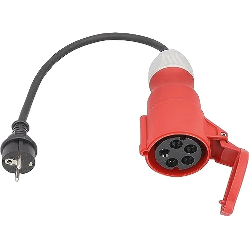 as - Schwabe Adapter Cable E1, 0.3 m H07RN-F 3G2.5, Earthing Contact Plug 230 V 16 A, CEE Coupling Red 400 V 16 A 5-Pin with Hinged Lid 230 V 16 A Max. 3,500 W, IP44, 61371