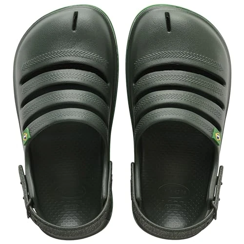 Offerta a tempo: Havaianas Kids Clog Brasil, Sandali Unisex - Bambini e ragazzi, Green Olive, 35/36 EU - 8% da 23.13 € a 21.36 €
