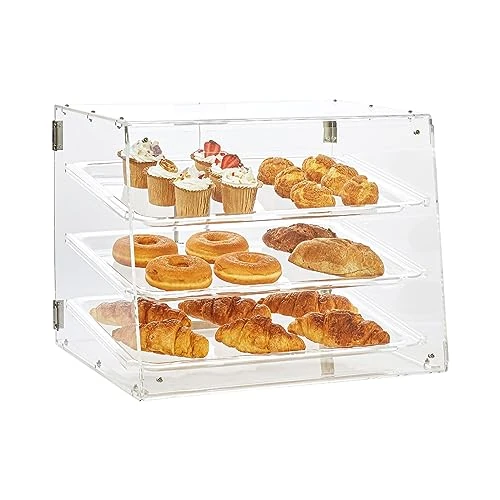 Zeitlich begrenztes Angebot: VEVOR 3-stöckige Gebäck-Vitrine, Kommerzielle Bäckerei-Vitrine 526 x 360 x 415 mm, Bäckerei-Vitrine, Acryl-Vitrine mit Zugang zur Hintertür & Abnehmbaren Regalen, für Donut-Bagels, Kuchen, Kekse usw. von 101.90 € auf 69.22 € (