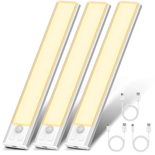 Offre limitée : OUILA Lampe de Placard, Eclairage Led Rechargeable Interieur Placard,Sans Fi,Dimmable Lampe Led Detecteur Mouvement,Lumière Led pour Armoire Placard Escalier Cuisine de 26.98 € à 25.63 € (5% de remise)