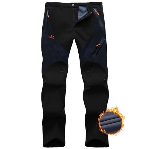 HFDWYJ Pantalón Deportivo con Cremallera Y Cinturón para Senderismo Pantalon Trekking Hombre Impermeable Pantalon Termico Hombre Pantalón Trekking Hombre Pantalones Tacticos Militar Hombre Negro