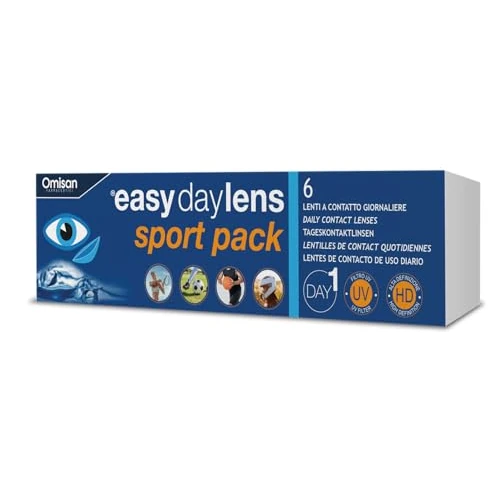 Offerta a tempo: Easy Day Lens Sport Pack, 6 Lenti A Contatto monouso Giornaliere per la correzione della miopia -2,50 — 20% da 5,91 € a 4,75 €