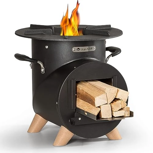 Oferta limitada: Blumfeldt Brasero Exterior Jardin con parrilla para Barbacoa, Hoguera Recipiente Forma L Braseros Fire Pit para Patio Terraza, Barbacoa, Hoguera Exterior Brasero Antiincendios con Soporte de Madera de 125.99 € a 125.99 € (ahorro 0.00%)