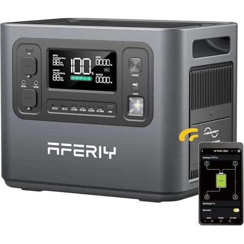 Tijdelijke aanbieding: AFERIY 2400 W draagbaar powerstation, 2048 Wh LiFePO4 & 1,5 uur snel opladen zonne-generator, 13 uitgangen, < 10 ms USV, sinusgolf 230 V, BMS, voor noodgevallen, tuin, off-grid, camper, camping van 1299.00 € naar 1299.00 € (0.00% ko