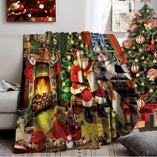 Oferta limitada: UGZDEA Mantas Navidad 150x200cm, Manta de Navidad para el sofá, Mant de Forro Polar Suave y cálido de Invierno para Adultos y niños (150x200cm, B) de 31.99 EUR a 25.39 EUR (ahorro 21%)