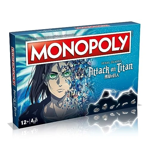 Winning Moves Monopoly Attack on Titan - gry planszowe, gry planszowe dla dorosłych, gry planszowe dla dzieci w wieku od 2 do 6 lat, od 12 do 6 lat