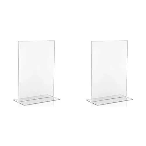 Offre limitee: VITAdisplays Présentoir publicitaire en T DIN A4, Support en T, Présentoir de table, Présentoir en verre acrylique en PLEXIGLAS original (Lot de 2) de 19.90 EUR a 19.90 EUR (economie 0%)