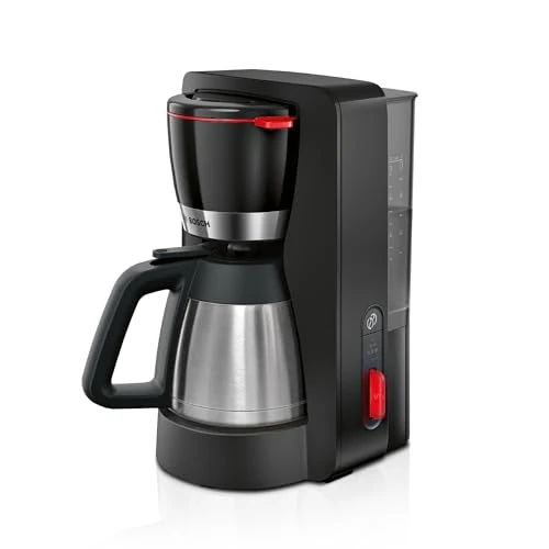 Offerta a tempo: Bosch MyMoment TKA6M273, caraffa termica da 1 l, per 8-12 tazze, antigoccia, portafiltro girevole, programma di decalcificazione, serbatoio dell'acqua rimovibile, 1200 Watt, nero opaco - 0.00% da 113.99 € a 113.99 €
