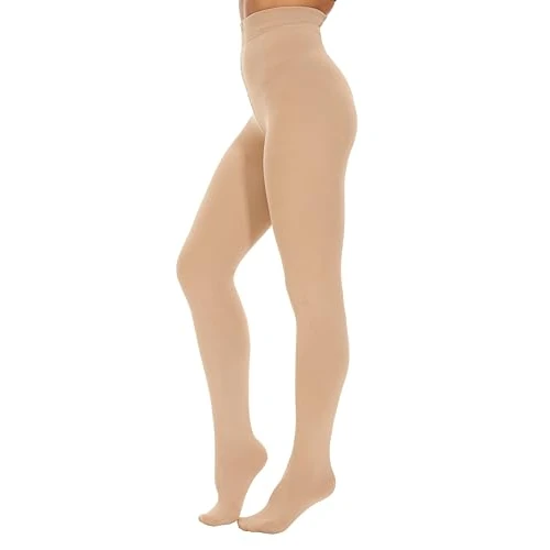 CozyWow Women's Thermal Tights Winter Plush Stockings Warm Fleece Pantyhose Warming Thermal Tights, skin-coloured, L/XL