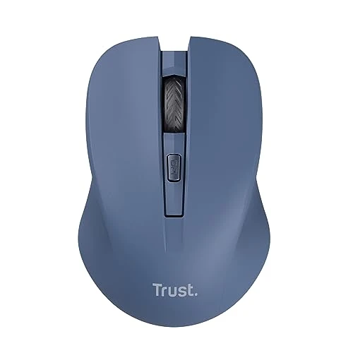 Limited-time offer: Trust Mydo Silent Wireless Mouse, 82% Recycled Plastics, 1000-1800 DPI, Storable USB Receiver, RF 2.4GHz, For Left and Right Hand Users, Quiet Optical Computer Mouse for PC, Laptop, Mac - Blue from 14.99 GBP to 14.99 GBP (save 0%)