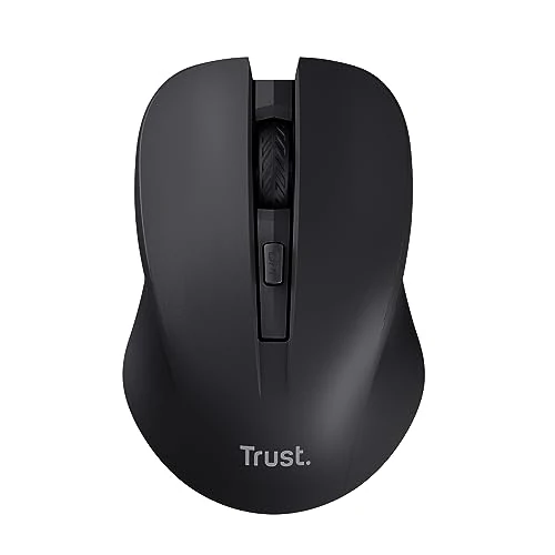 Oferta limitada: Trust Mydo Ratón Inalámbrico Silencioso, 82% de Plástico Reciclado, 1000-1800 dpi, Microrreceptor USB, RF 2.4GHz, para Diestros y Zurdos, Mouse para Ordenador, Portátil, Mac - Negro de 17.99 EUR a 12.49 EUR (ahorro 31%)