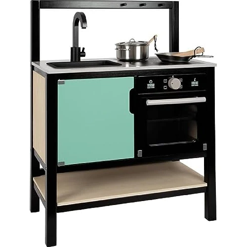 Limited-time offer: Small Foot Children's Kitchen Industrial Wooden Toys on Wheels, 3 Years, 12433, Black, Turquoise from $143.00 to $143.00 (save 0.00%)