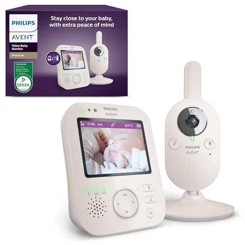 Tijdelijke aanbieding: Philips Avent Premium babyfoon, afgeschermde en veilige babyfoon, camera/audio, DEKRA gecertificeerd, wit, 8,9 cm 3,5" scherm, 4x zoom, nachtzicht, 2-weg audio, kamertemperatuur, SCD891/26 van 152.99 € naar 152.99 € (0.00% korting)
