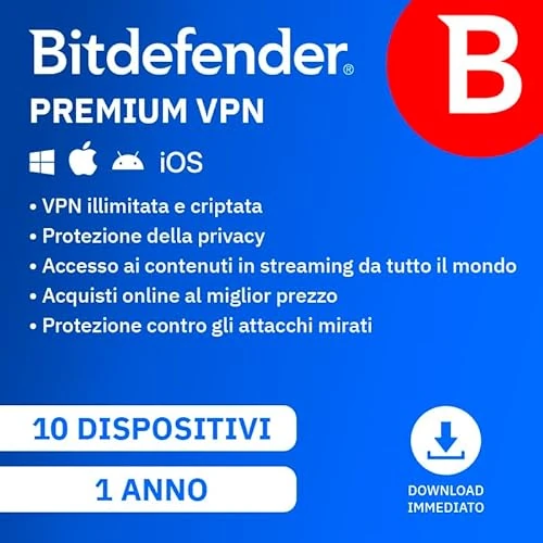Bitdefender Premium VPN | 10 dispositivi | 1 anno | PC/Mac/Mobile| Codice d'attivazione via email