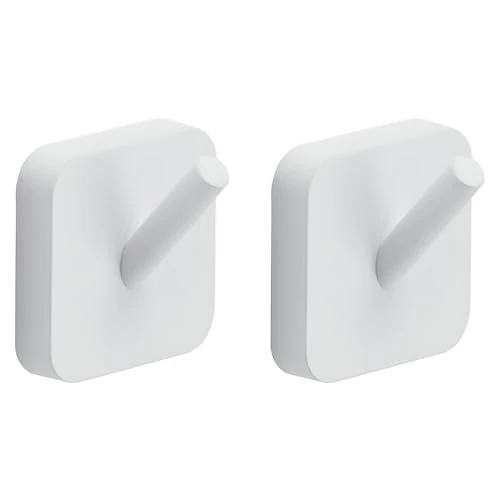 Limited-time offer: Gedy Tonga Bathroom Towel Hanger, 2 Pieces, Stainless Steel, Matte White, 4.7 x 3.1 x 4.9 cm, Adhesive from 18.87 £ to 18.87 £ (save 0.00%)
