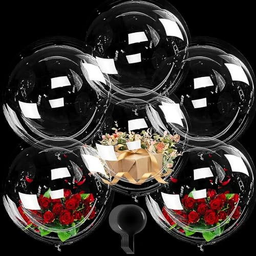 Offerta a tempo: YOUYIKE 6 Palloncini Bolla Trasparenti, 36 Pollici Balloons Bobo per Compleanno, Matrimonio, Battesimo, Laurea, Natale, Festa, Carnevale (90 cm) - 47% da 18.99 € a 9.99 €