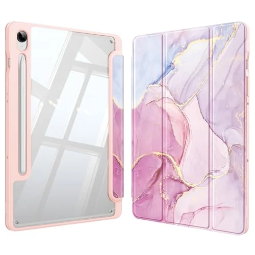 Offre limitée : FINTIE Coque pour Samsung Galaxy Tab S10 Lite 10.9 Pouces 2025 et Galaxy Tab S10 FE/S9 FE 10.9”/S9 11”, Housse Arrière Transparente Claire Etui Antichoc Veille/Réveil Auto, Marbre Rêveur de 22.17 € à 22.17 € (0.00% de remise)