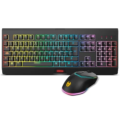 Offerta a tempo: KROM KABALA - Kit tastiera a membrana senza fili retroilluminata RGB Rainbow — 20% da 39,90 € a 31,92 €