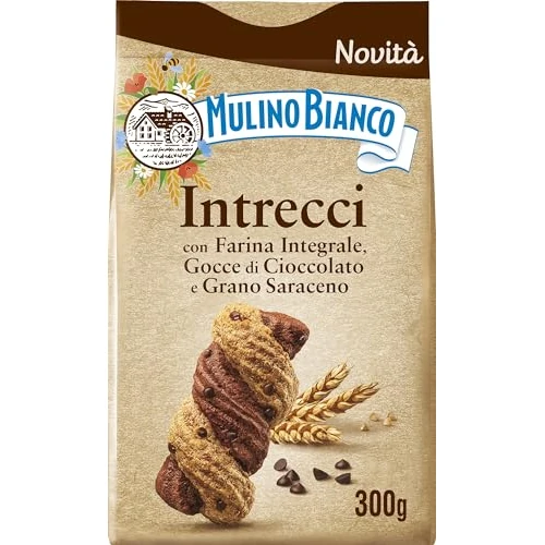 Offerta a tempo: Mulino Bianco - Biscotti Intrecci con Farina Integrale, Gocce di Cioccolato e Grano Saraceno - 300Gr. — 38% da 2,99 € a 1,84 €