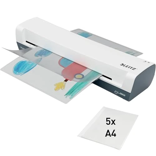 Leitz, Laminator Home iLAM, A3, Szybki, Trzyminutowy Czas Nagrzewania, Folia 75-125 Mikronów, zawiera gratisowy Zestaw folii na start (74320001)