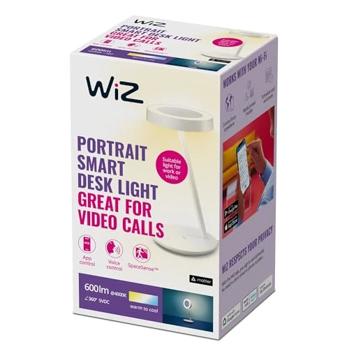 Offerta a tempo: WiZ Portrait Lampada da Tavolo Smart, Tecnologia SpaceSense, Controllo Vocale - 48% da 114.99 € a 59.99 €