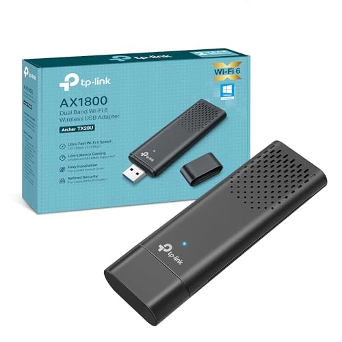 Tijdelijke aanbieding: TP-Link Krachtige AX1800 Mbps, Archer TX20U, USB-wifi-adapter, wifi-dongle, USB 3.0 dual-band, 2,4 G/5 GHz, MU-MIMO, WPA3, compatibel met Windows 11/10 van 32.90 EUR naar 32.90 EUR (korting 0%)