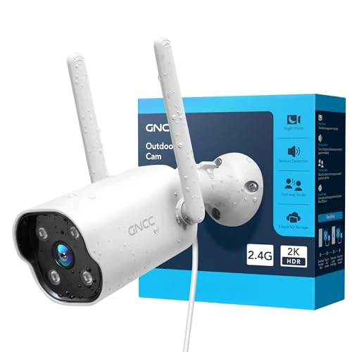 Limited offer: GNCC Outdoor Camera, 2K Cameras for Home Security Outside, Home Security Cameras, Motion Detection, Color Night Vision, 24/7 Recording, 2 Way Audio, Waterproof, Cloud & Local, Plug-in, APP Control from 23.99 EUR to 23.99 EUR (save 0%)