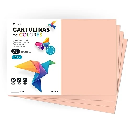 Limited-time offer: Colour Card A3 Card Colored Foils 180g Cardboard Notepad Intense Colours Ideal for Crafts, Printing Your Documents and Creative Designs m-office (25 Sheets, Salmon) from 68.16 £ to 9.25 £ (save 86.43%)