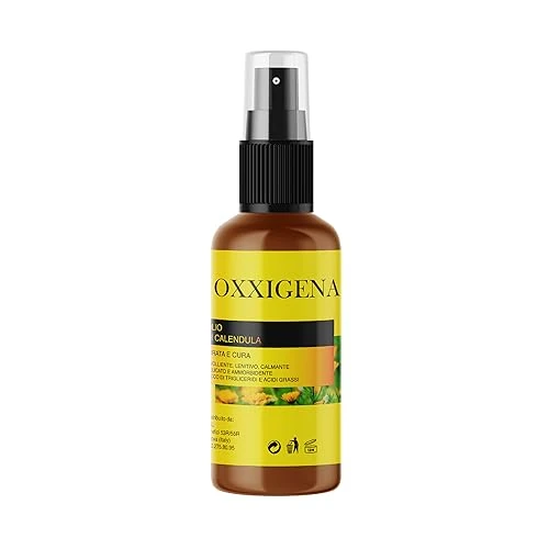 Offerta a tempo: Oxxigena Olio (Oleolito) di Calendula - Spray 100 ml - Indicato per cicatrici, ragadi, screpolature, arrossamenti e scottature. Nutriente e lenitivo per pelli Sensibili e delicate - Vegano, senza OGM - 0.00% da 9.90 € a 9.90 €