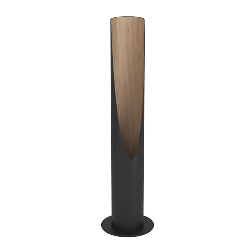 Limited-time offer: Eglo Bedside lamp Barbotto, Decorative Light Fixture for Living Room and Bedroom, indirect Ambient Lighting, Black Metal and Oak Wood, with GU10 Bulb, Warm White, 16 in from 43.22 GBP to 43.22 GBP (save 0%)