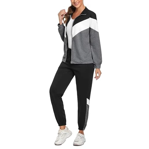 Oferta limitada: Marvmys Conjunto Chándal Mujer Contraste Conjuntos Deportivo Otoño Invierno Top Manga Larga con Cremallera y Pantalones Deportivos B-gris oscuro XL de 31.99 EUR a 31.99 EUR (ahorro 0%)