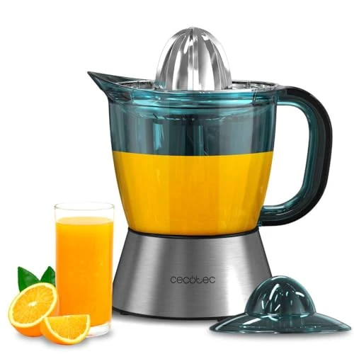 Offerta a tempo: Cecotec Spremiagrumi elettrico per arance e agrumi Zitra Steel. 40 W e filtro in plastica, 2 coni in plastica, doppio senso di rotazione, accensione automatica, tamburo con capacità di 1 l - 35% da 22.90 € a 14.99 €