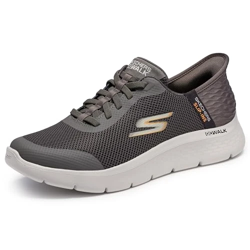 Skechers Men's Free Slip-ins Go Walk Flex-Hands Up Sneaker, Brown, 10 UK