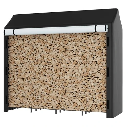 Offerta a tempo: Himimi® Legnaia da Esterno con Copertura Protettiva Integrata, 185 x 70 x 185 cm, Capacità 2,4 m³, Porta Legna per Esterni - 0% da 229.99 € a 229.99 €