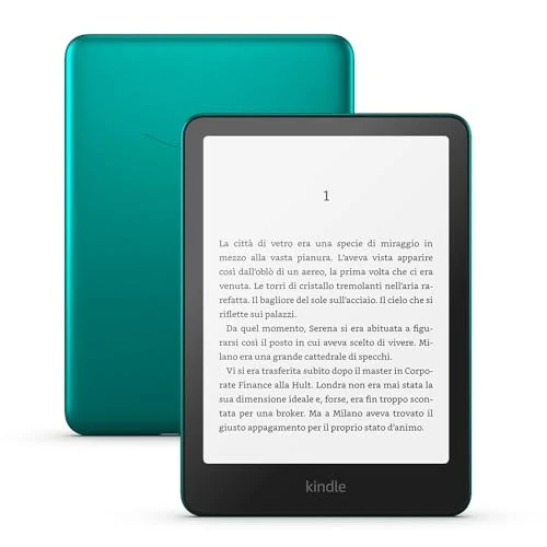 Offerta a tempo: Amazon Kindle Paperwhite Signature Edition (Ultimo modello) - Il nostro Kindle più veloce con luce frontale a regolazione automatica, ricarica wireless- 32 GB - Verde metallizzato - 25% da 199.99 € a 149.99 €