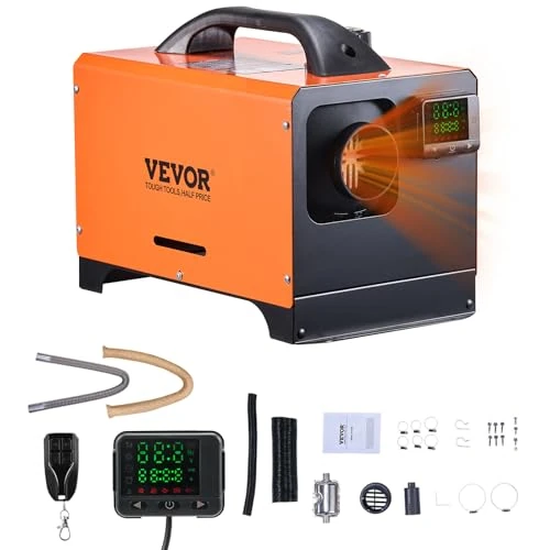 Oferta limitada: VEVOR Calentador Diésel Portátil Todo en Uno 12V 8kW Calentador de Aire Diésel 0,16-0,62 L/h 8~36 °C 20-25 m² Control LCD y Mando a Distancia Depósito de 5 L para Autocaravana Sin Instalación Interior de 107.99 EUR a 107.99 EUR (ahorro 0%)