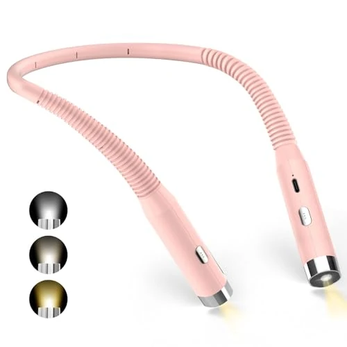 Offerta a tempo: Diboniur Lampada da Lettura, Luce LED da Lettura 3 Colori, 3 Livelli di Luminosità, Ricaricabile, 360° Pieghevole, 1000Ah Luce per Leggere Libri a Letto, Viaggio, Lavoro a Maglia, campeggio (rosa) - 15% da 15.99 € a 13.58 €