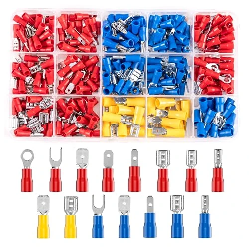 Offerta a tempo: 280 pezzi capicorda elettrici, connettori capicorda 0,5 – 6,0 mm² capicorda per auto, set di connettori piatti per cavi, connettori a compressione per elettricisti - 36% da 13.94 € a 8.99 €